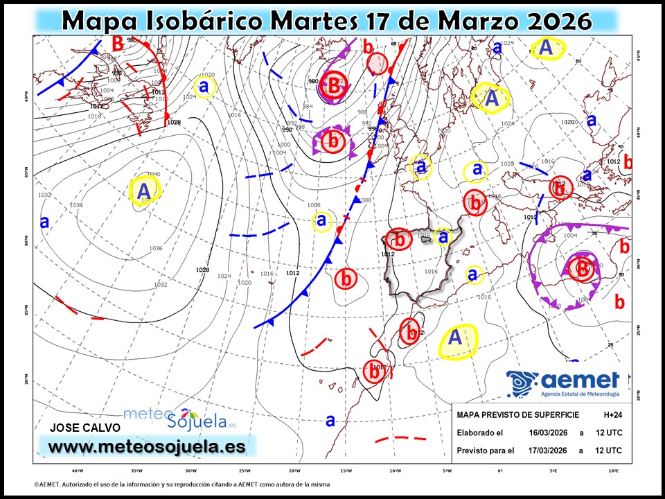 Mapa Isobárico La Rioja. Meteosojuela