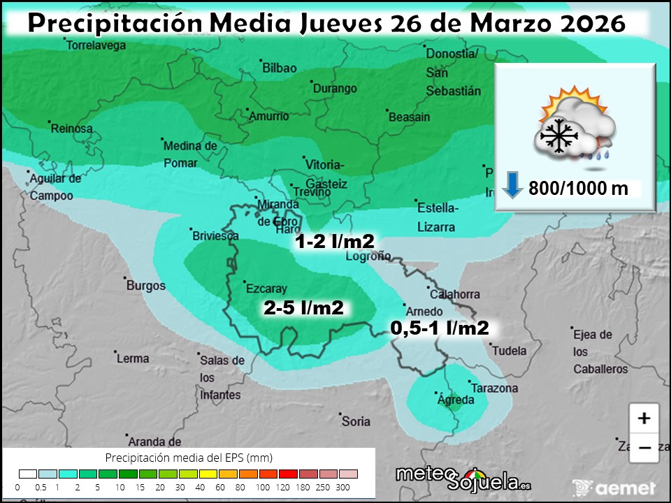 Precipitación Media según AEMET
