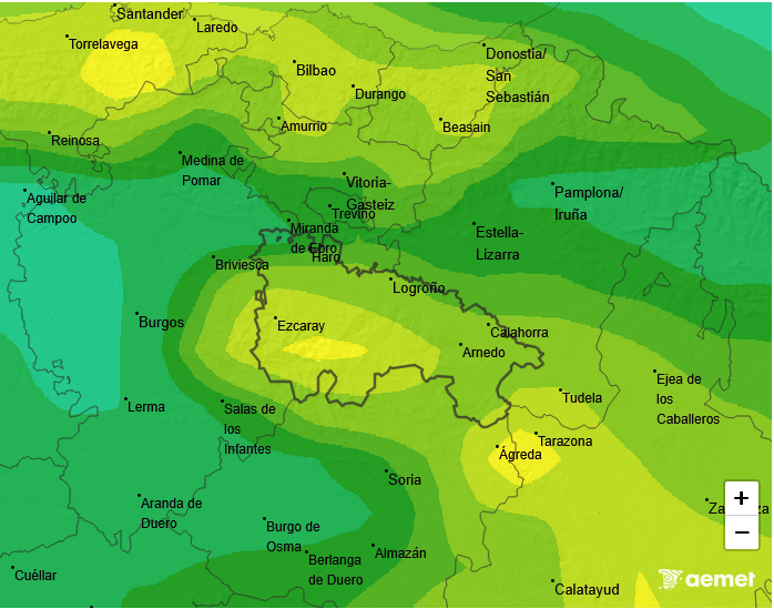 Precipitación Media según AEMET. Meteosojuela La Rioja 06