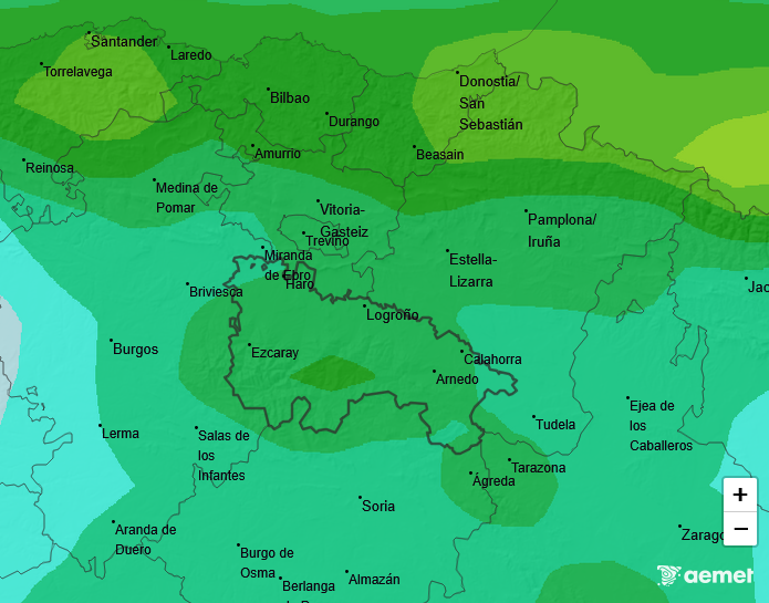 Precipitación Media según AEMET. Meteosojuela La Rioja 14