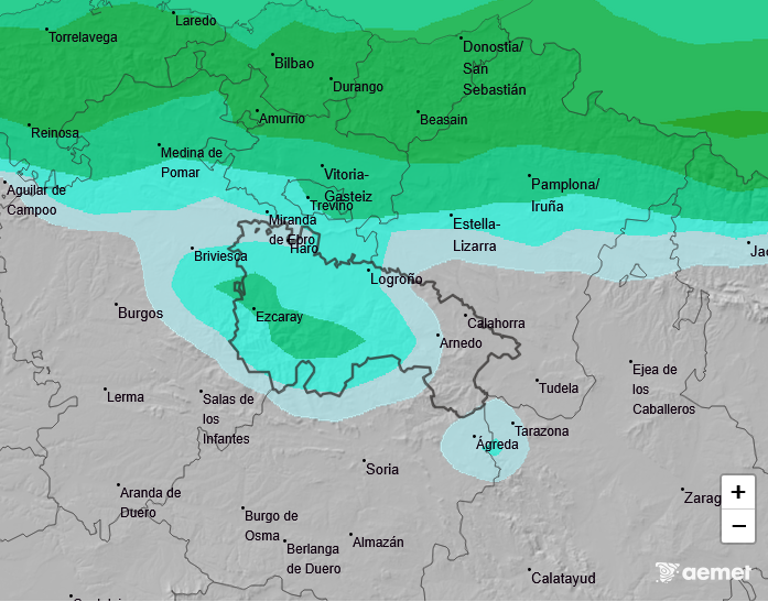 Precipitación Media según AEMET. Meteosojuela La Rioja 25