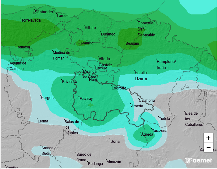 Precipitación Media según AEMET. Meteosojuela La Rioja 28