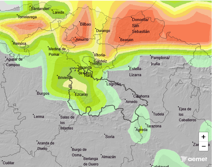 Probabilidad de precipitación según AEMET