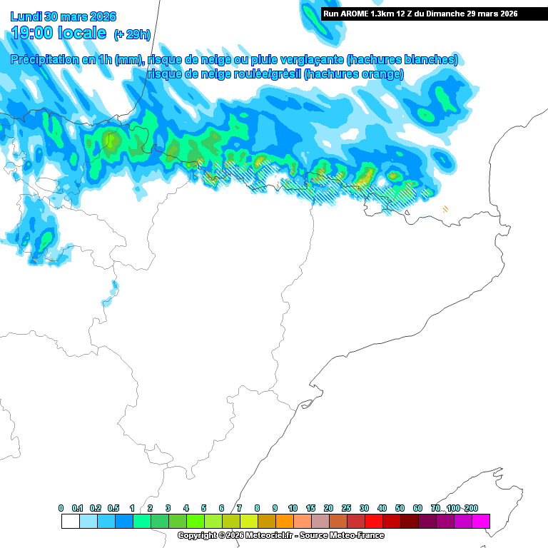 Riesgo de precipitación modelo AROME