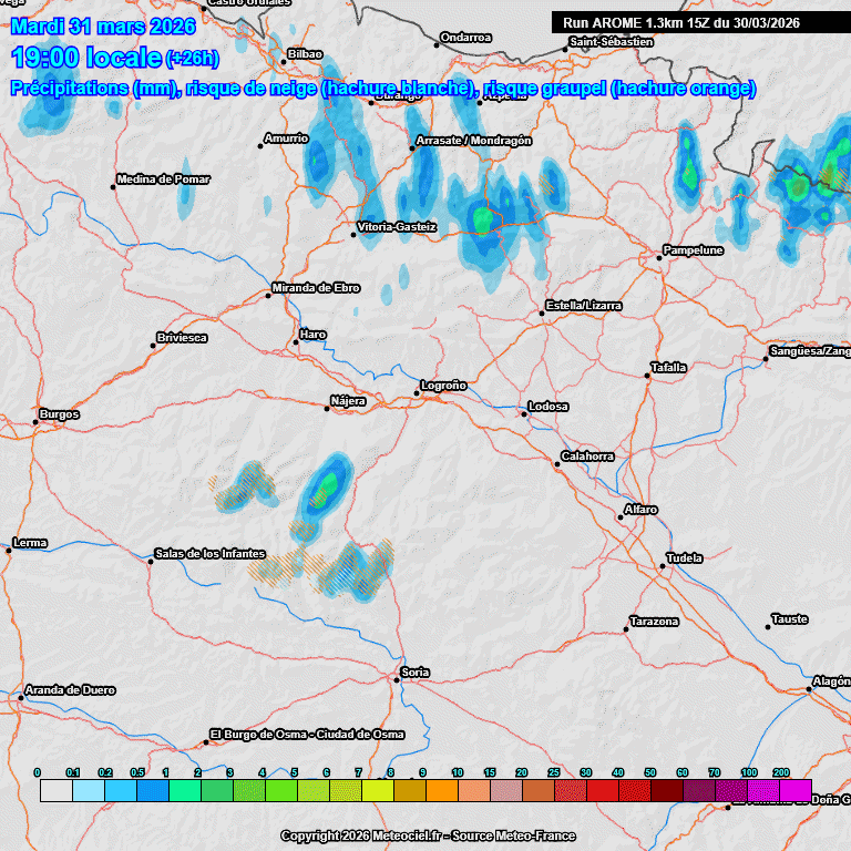 Riesgo de precipitación modelo AROME
