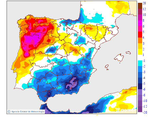 Variación de temperaturas máximas AEMET Meteosojuela 10