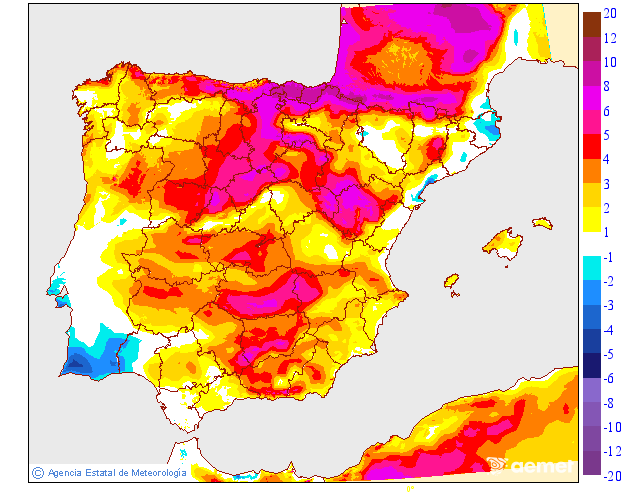 Variación de temperaturas máximas AEMET Meteosojuela 17