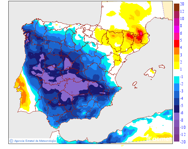 Variación de temperaturas máximas AEMET Meteosojuela 20