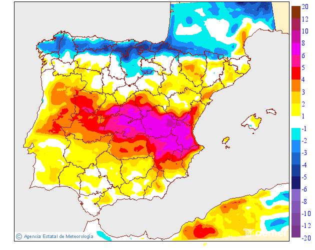 Variación de temperaturas máximas AEMET Meteosojuela 22