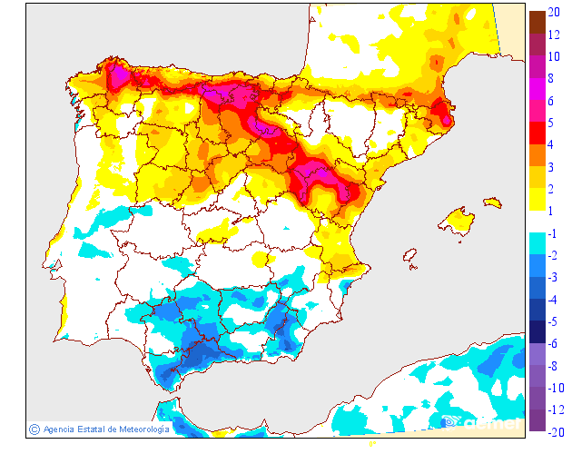 Variación de temperaturas máximas AEMET Meteosojuela 24