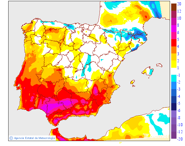 Variación de temperaturas máximas AEMET Meteosojuela 31