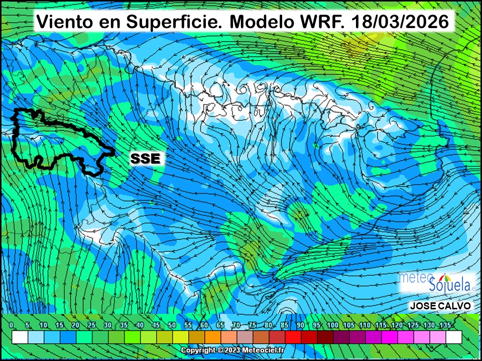 Viento en Superficie Modelo WRF Meteosojuela.