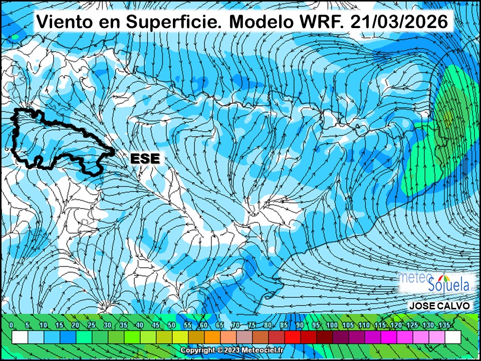 Viento en Superficie Modelo WRF Meteosojuela.