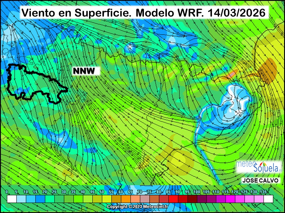 Viento en Superficie Modelo WRF Meteosojuela.