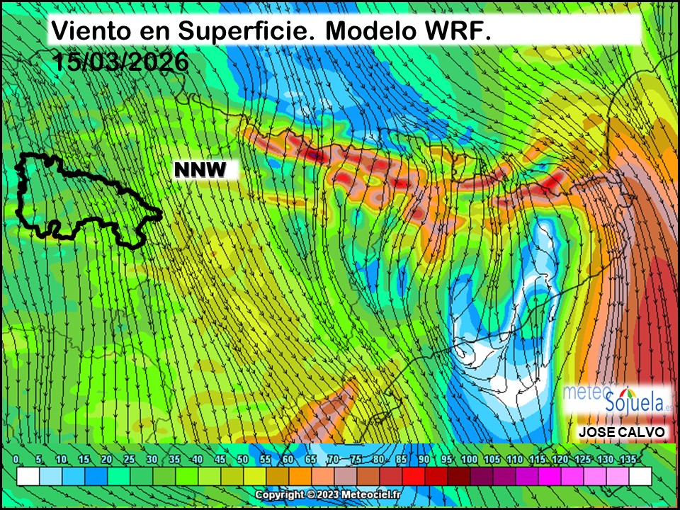 Viento en Superficie Modelo WRF Meteosojuela.