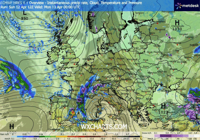 Animación Modelos de Centros de presión y borrascas GFS Europa. Meteosojuela La Rioja