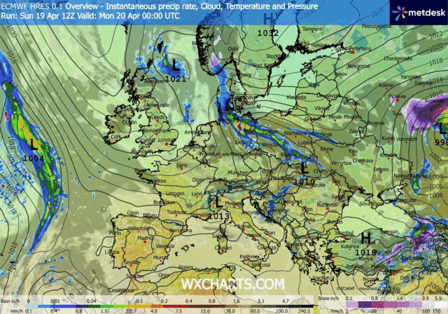Animación Modelos de Centros de presión y borrascas GFS Europa. Meteosojuela La Rioja