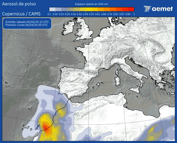 Animación Polvo en suspensión AEMET