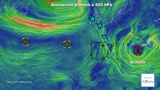 Animación Viento en Superficie. Cierzo y Tramontana