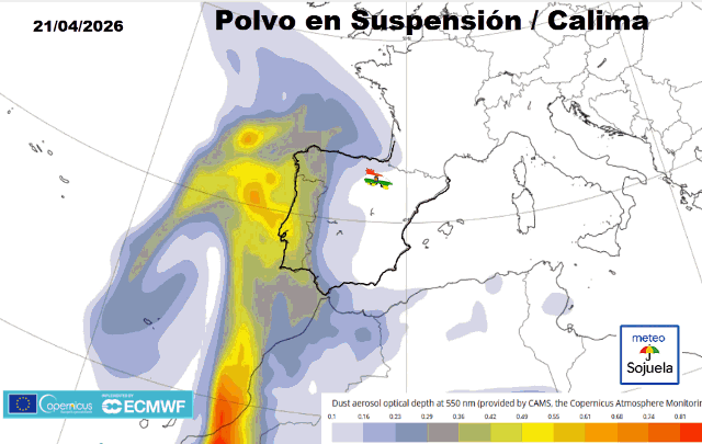 Animación evolución polvo en suspensión