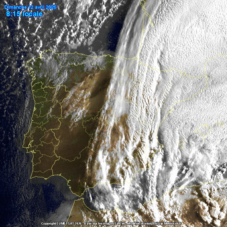 Animación imágenes satélite Meteosat. Frente y descarga postfrontal