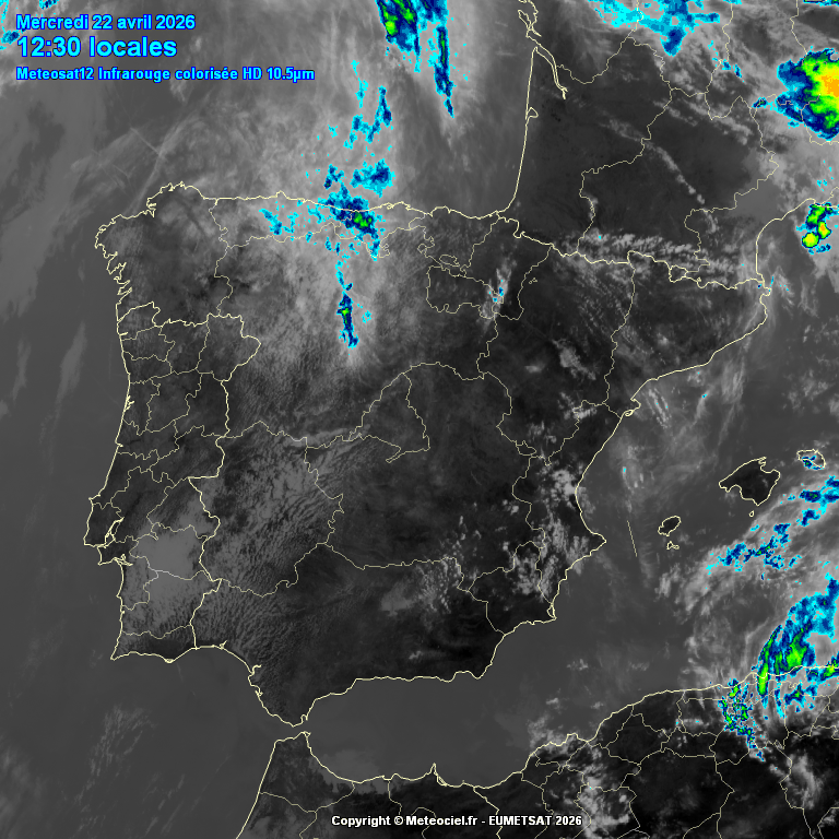 Animación imágenes satélite Meteosat. Frentes en frontolisis