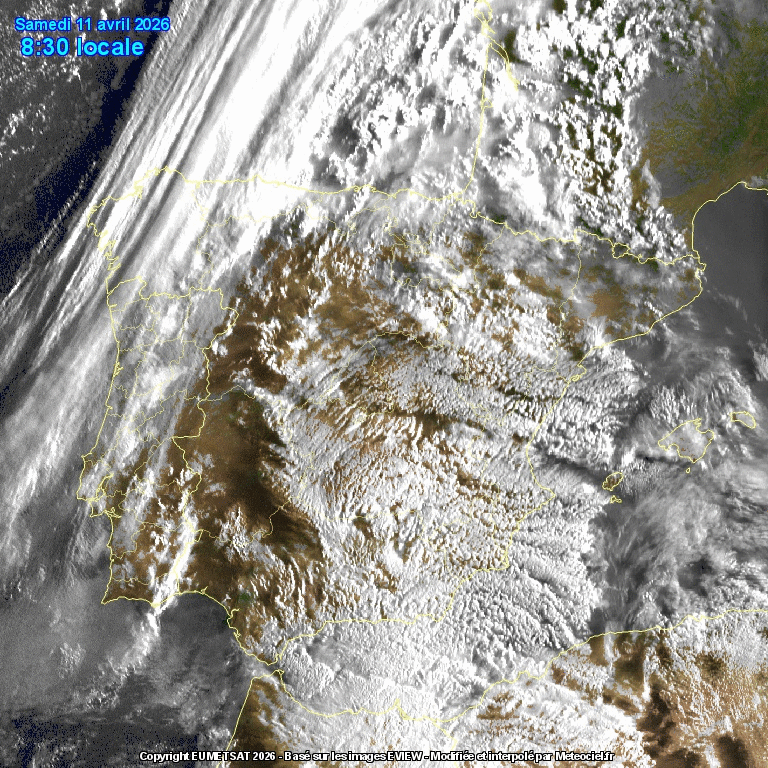 Animación imágenes satélite Meteosat. Interaccion masas de aire