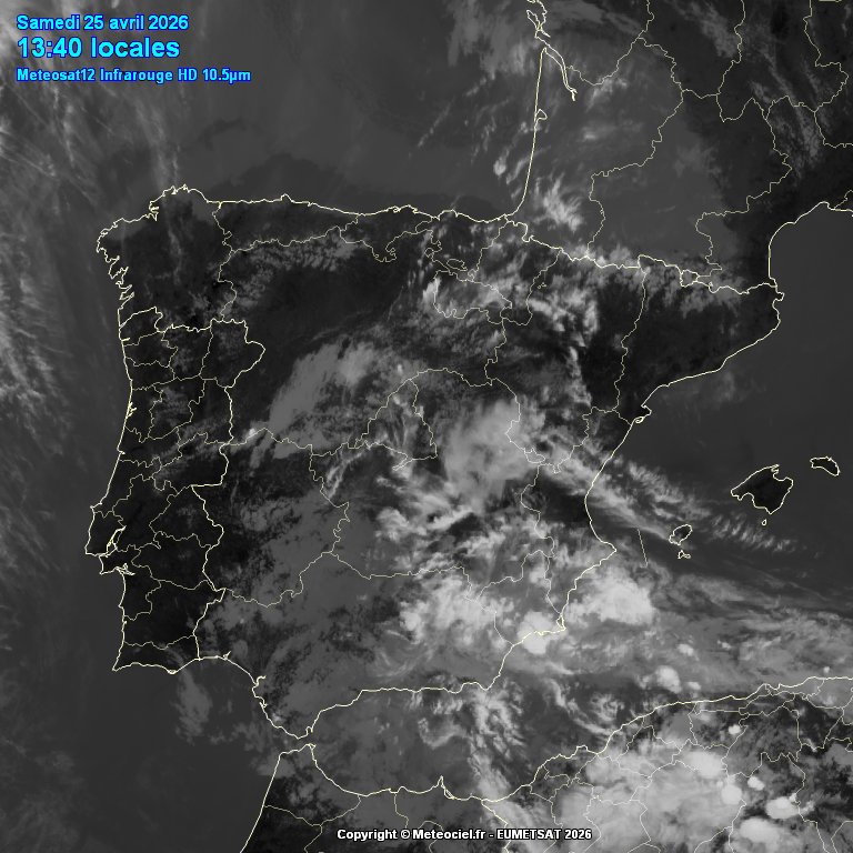 Animación imágenes satélite Meteosat. Línea de convergencia y tormentas