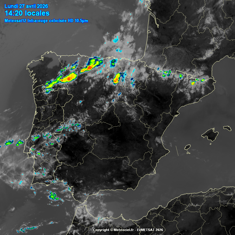 Animación imágenes satélite Meteosat. Tormentas