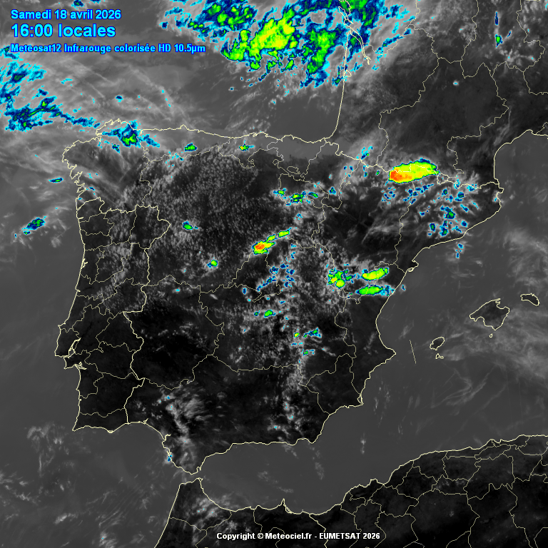 Animación imágenes satélite Meteosat. Tormentas