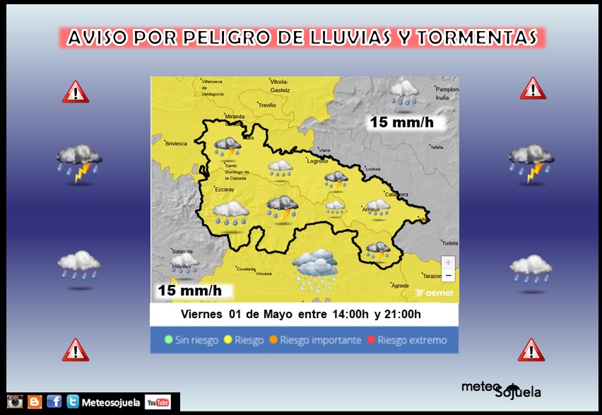 Aviso Amarillo por LLuvias y Tormentas toda la región 01