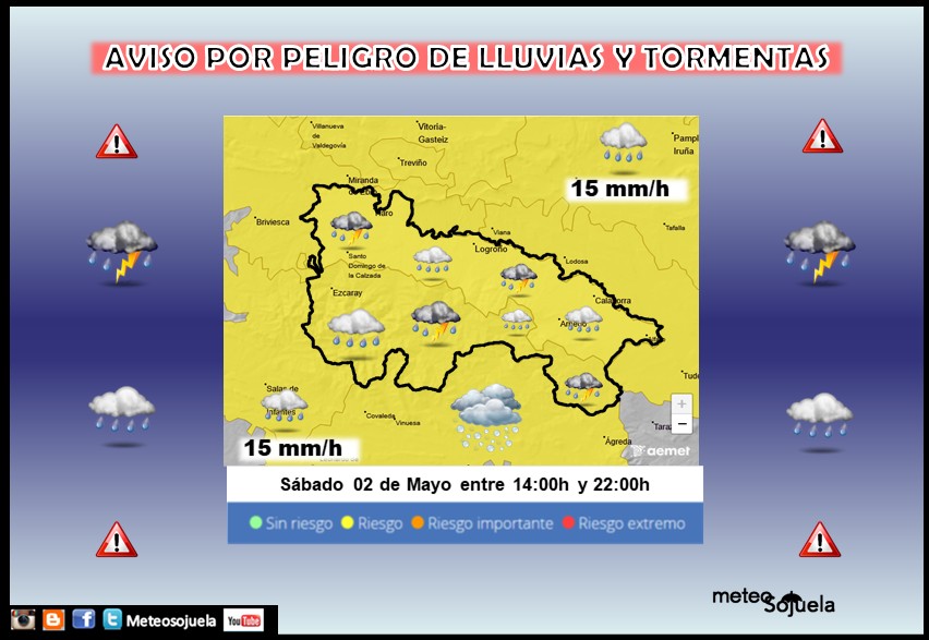 Aviso Amarillo por LLuvias y Tormentas toda la región