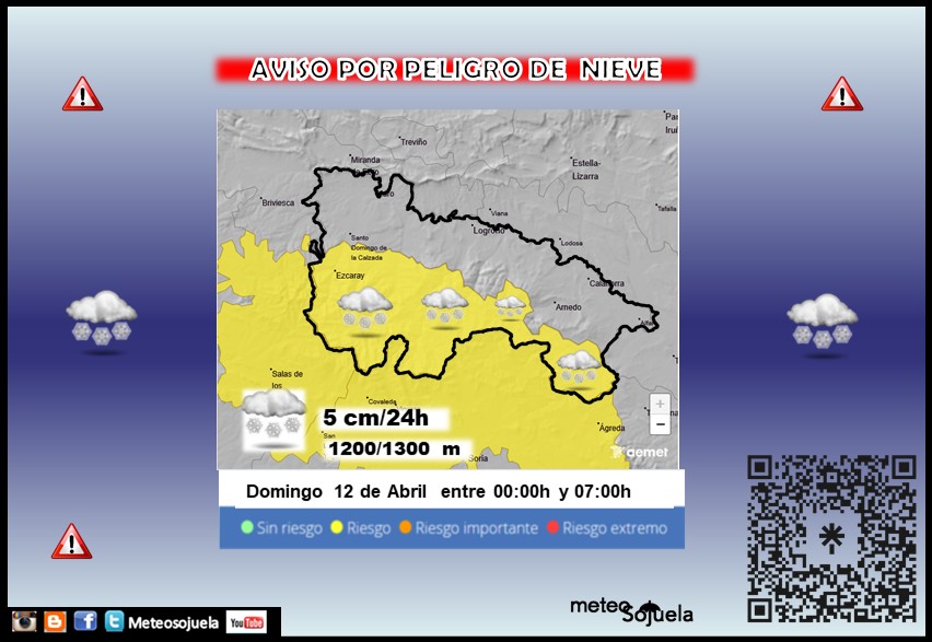 Aviso Amarillo por Nieve en la Ibérica AEMET