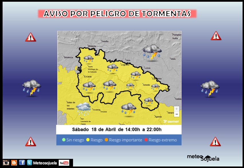 Aviso Amarillo por Tormentas AEMET 18