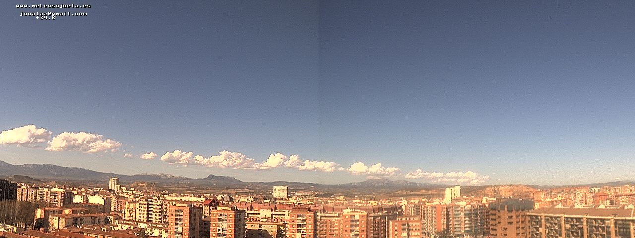 Imagen WEBCAM Logroño despejado y nubes de evolución www.meteosojuela.es