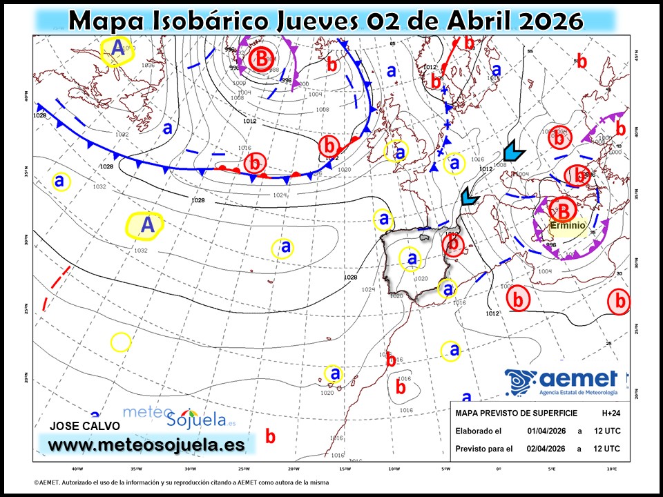 Mapa Isobárico La Rioja. Meteosojuela