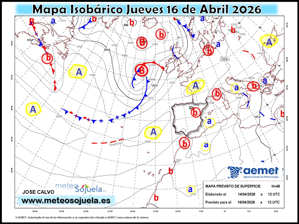 Mapa Isobárico La Rioja. Meteosojuela