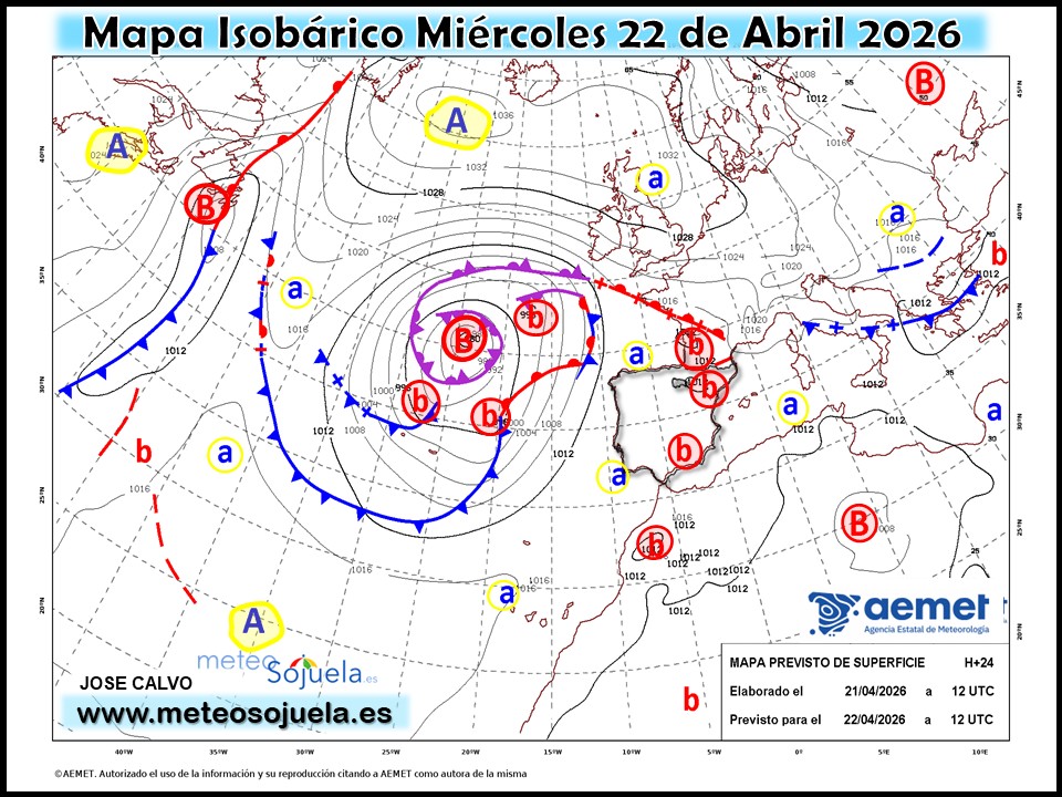 Mapa Isobárico La Rioja. Meteosojuela