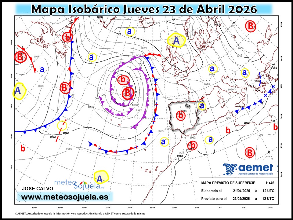 Mapa Isobárico La Rioja. Meteosojuela
