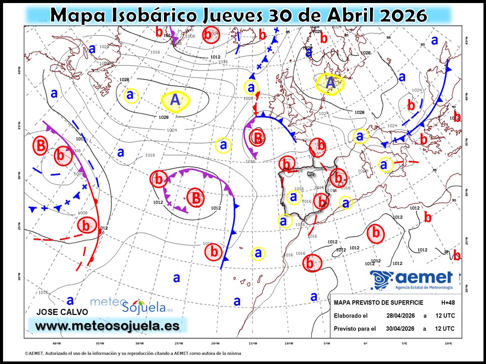 Mapa Isobárico La Rioja. Meteosojuela