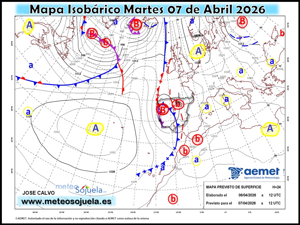Mapa Isobárico La Rioja. Meteosojuela