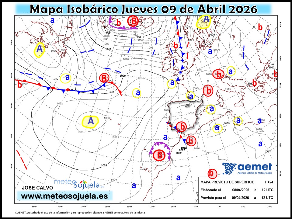 Mapa Isobárico La Rioja. Meteosojuela