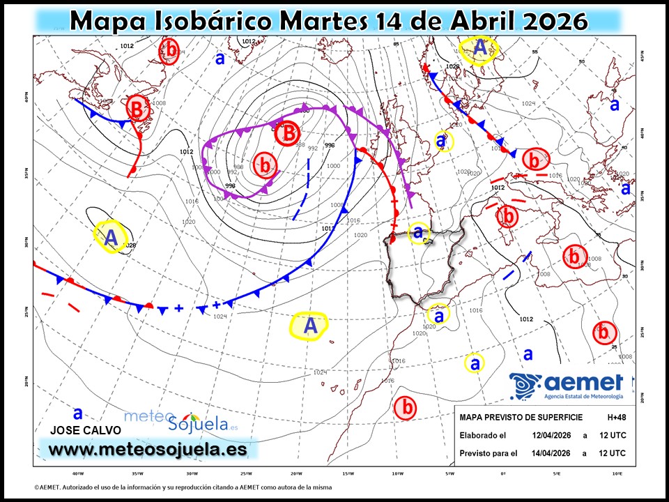 Mapa Isobárico La Rioja. Meteosojuela