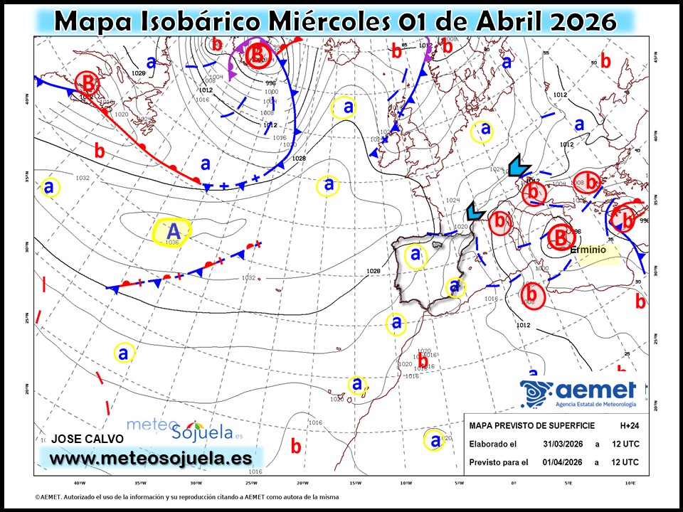 Mapa Isobárico La Rioja. Meteosojuela