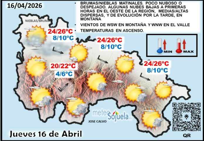 Mapa del tiempo en La Rioja. Meteosojuela Mapa del tiempo en La Rioja. Meteosojuela