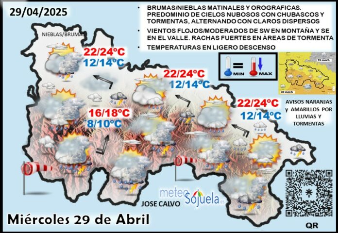 Mapa del tiempo en La Rioja. Meteosojuela Mapa del tiempo en La Rioja. Meteosojuela