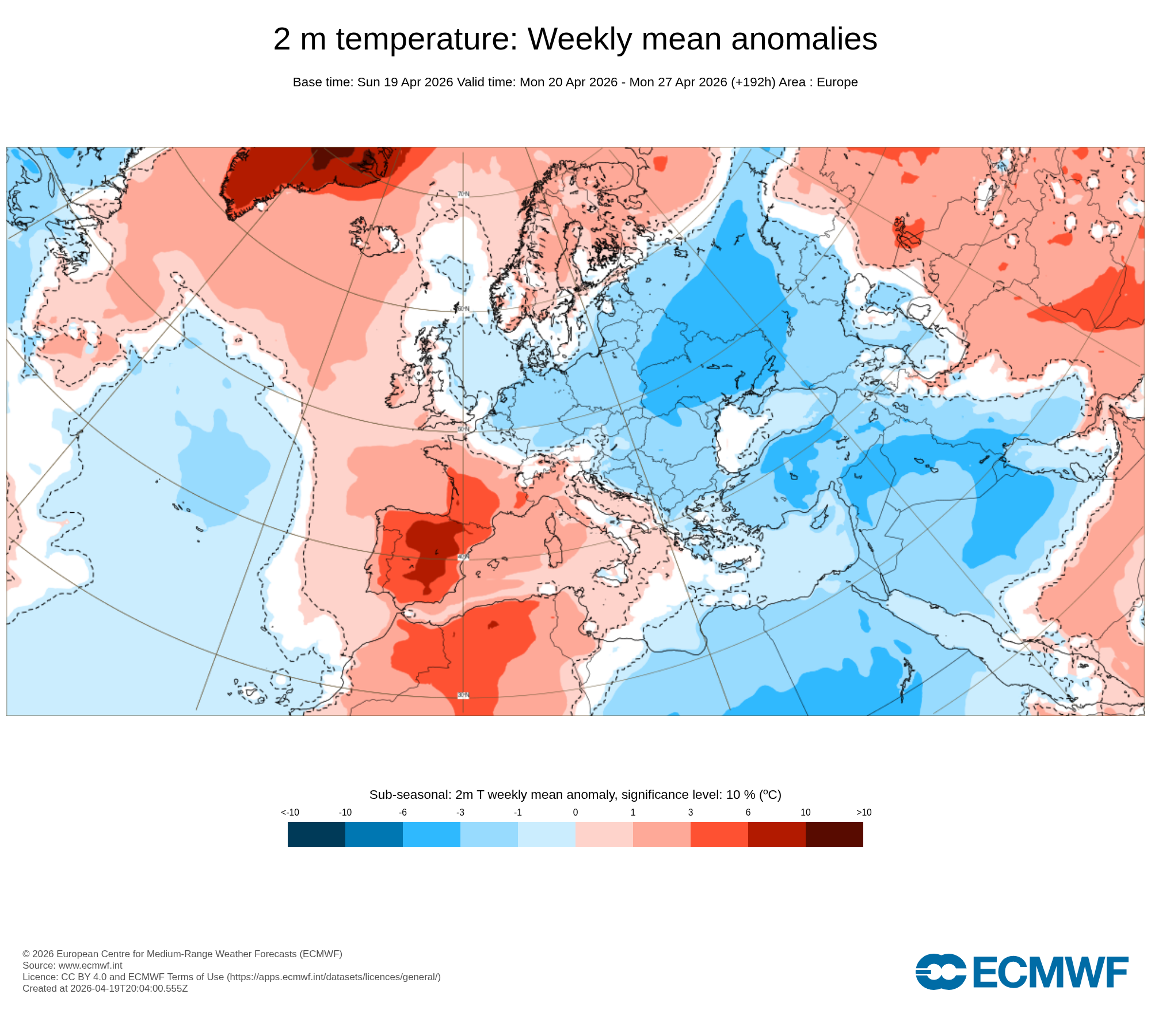 Modelos deTemperaturas Abril 4ªsemana ECMWF .Meteosojuela La Rioja