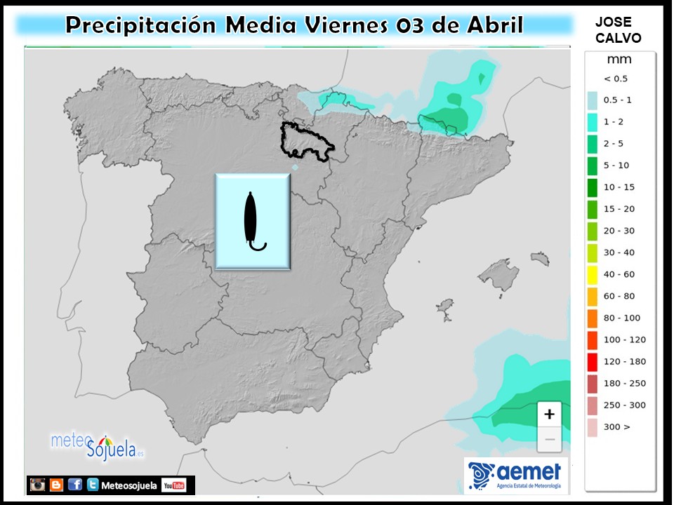 Precipitación Media según AEMET