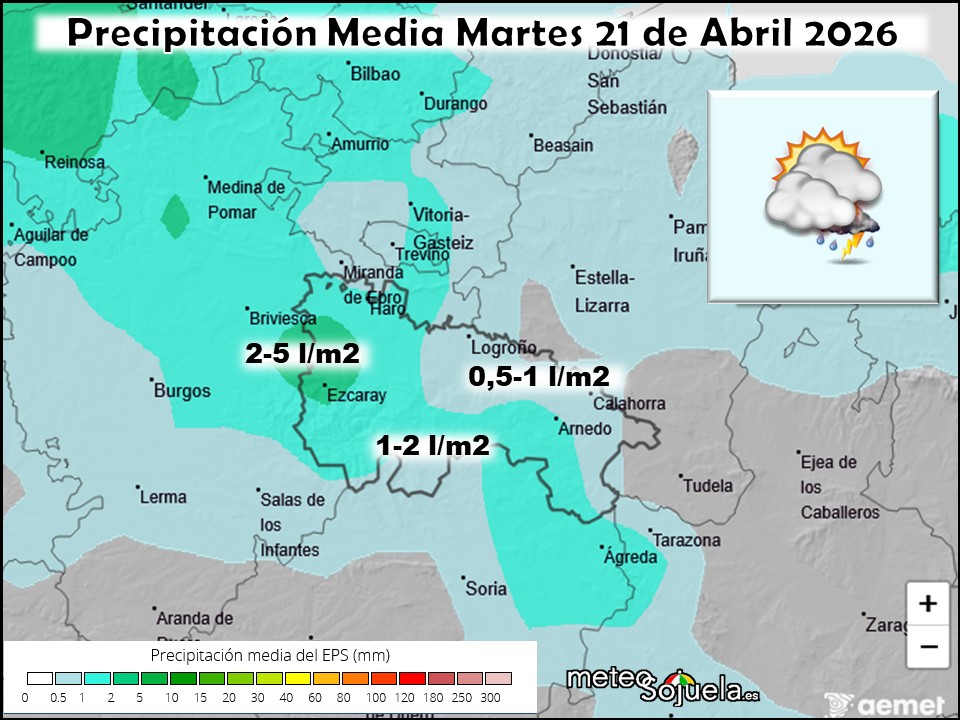 Precipitación Media según AEMET
