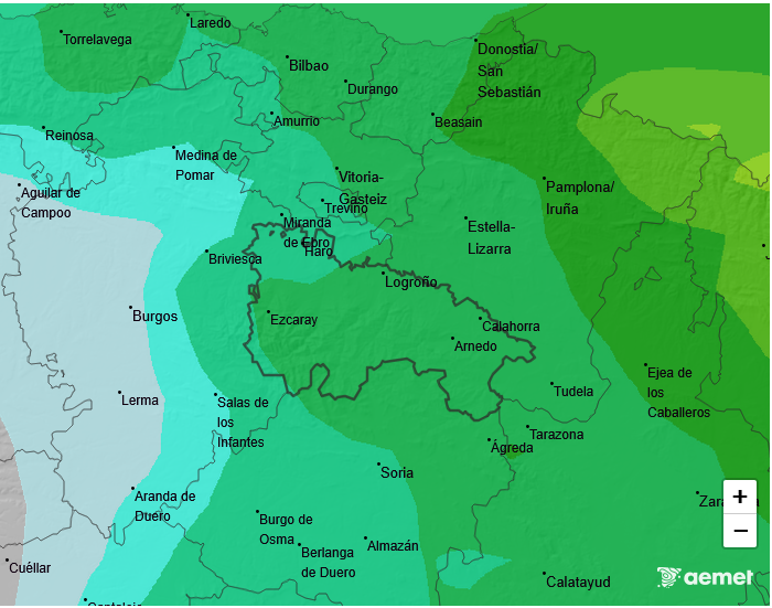 Precipitación Media según AEMET 1204